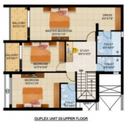  park Floor Plan Upper Level Duplex Plan