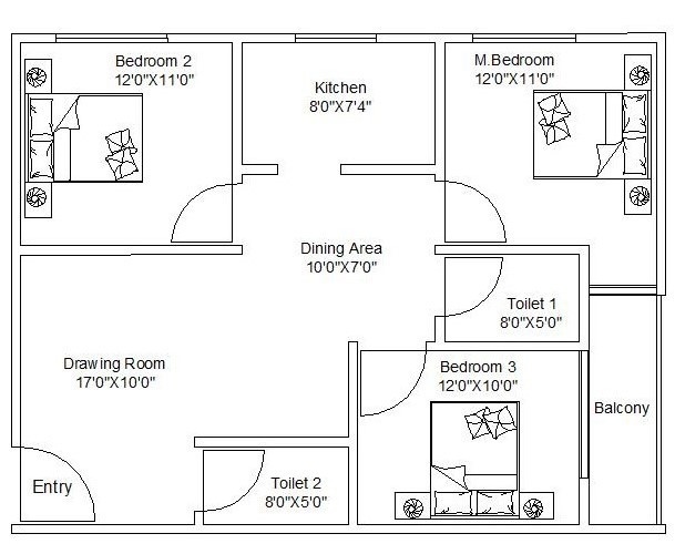  residency Floor Plan Upper Level Duplex Plan