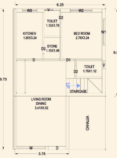 anu shambhu villa Floor Plan Ground Floor Plan