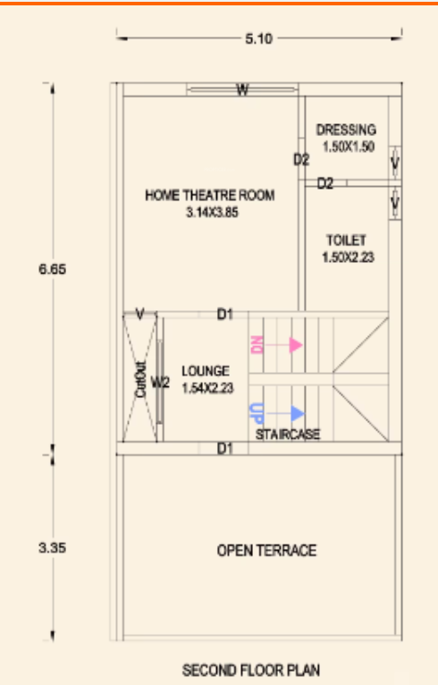 anu shambhu villa Floor Plan Second Floor Plan