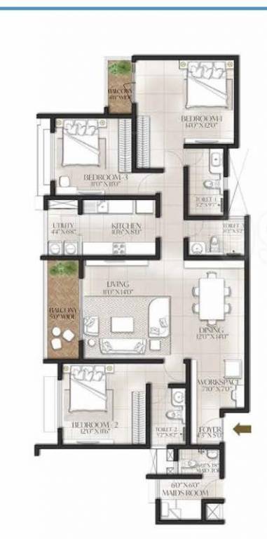 Floor Plan meridian park at the prestige city Floor Plan Floor Plan