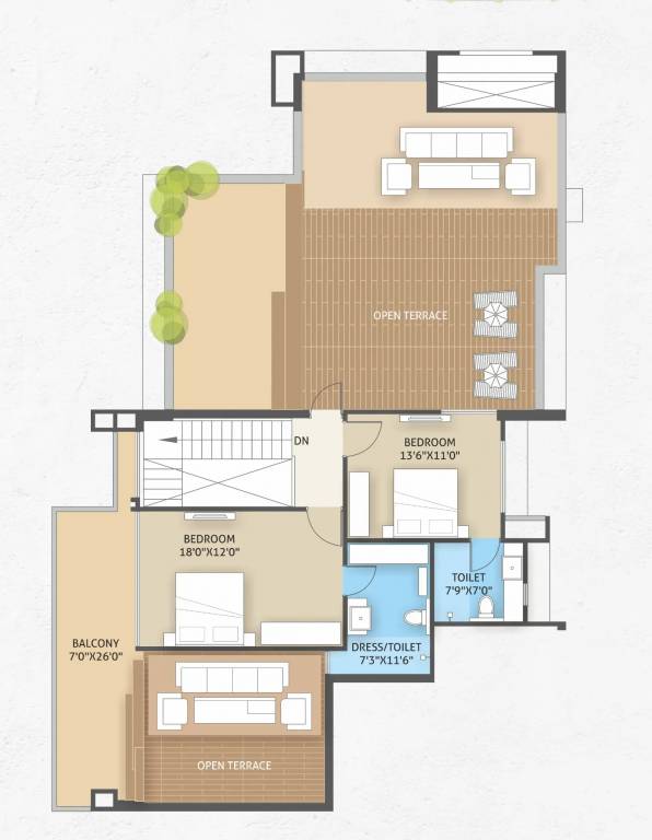  spinel stone Floor Plan Upper Level Penthouse Plan