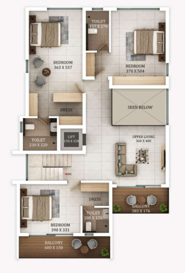  urban serenity villas Floor Plan Second Floor Plan