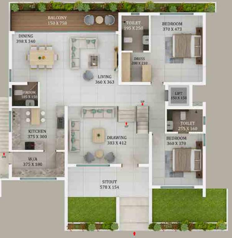  urban serenity villas Floor Plan Ground Floor Plan