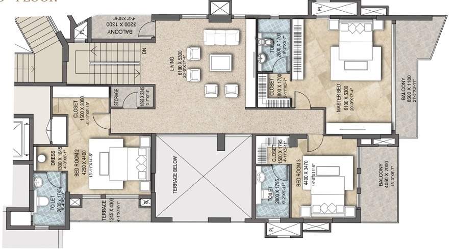  belvedere suites gh 12 integrated township Floor Plan Upper Level Penthouse Plan