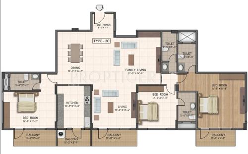 Sipani Phoenix Grande II (3BHK+4T (2,475 sq ft) 2475 sq ft)