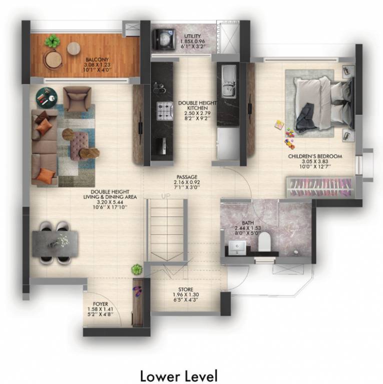  geras joy on the tree tops Floor Plan Lower Level Duplex Plan