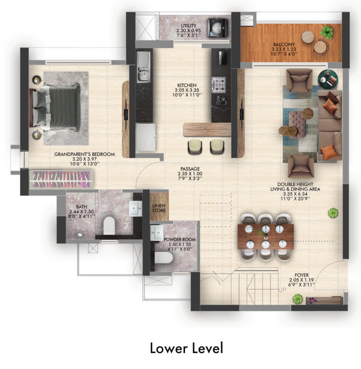  geras joy on the tree tops Floor Plan Lower Level Duplex Plan