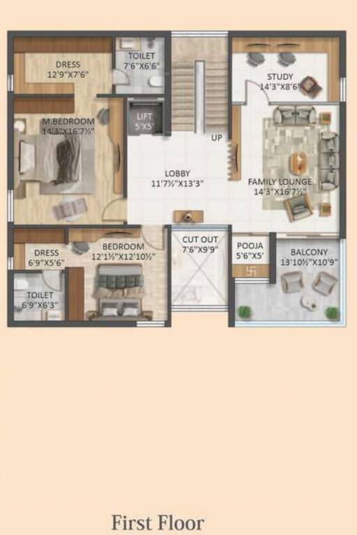  hpr avani villas Floor Plan First Floor Plan