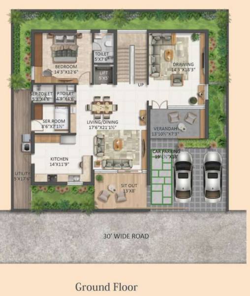  hpr-avani-villas Floor Plan Ground Floor Plan