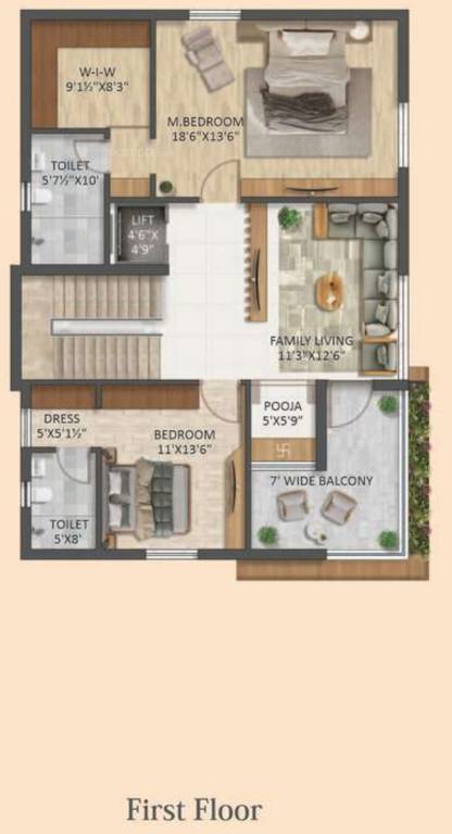  hpr avani villas Floor Plan First Floor Plan