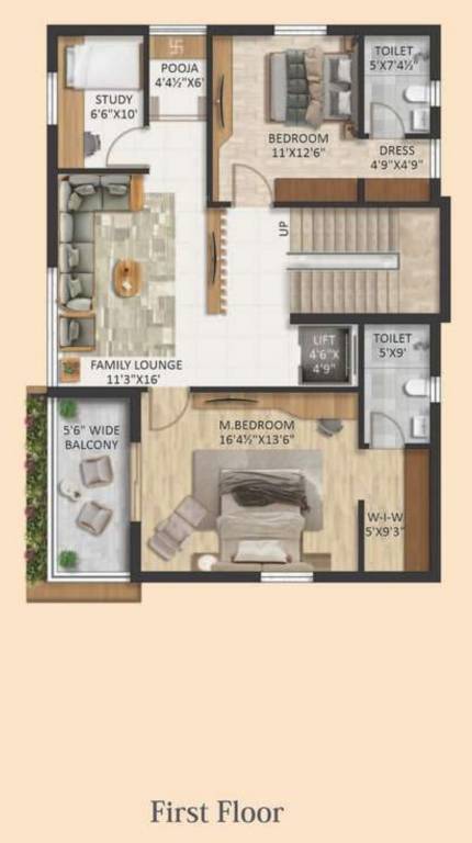  hpr avani villas Floor Plan First Floor Plan