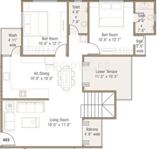 Earth Earth IV (4BHK+4T (2,200 sq ft) 2200 sq ft)