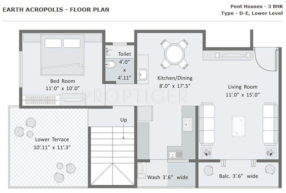 Earth Acropolis (3BHK+3T (1,738 sq ft) 1738 sq ft)