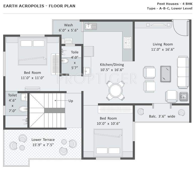 Earth Acropolis (4BHK+4T (2,280 sq ft) 2280 sq ft)