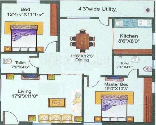 Pratyusha Malathi Nivas (2BHK+2T (1,230 sq ft) 1230 sq ft)