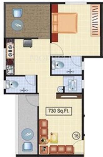 Dales Valley Garden (1BHK+2T (730 sq ft) 730 sq ft)