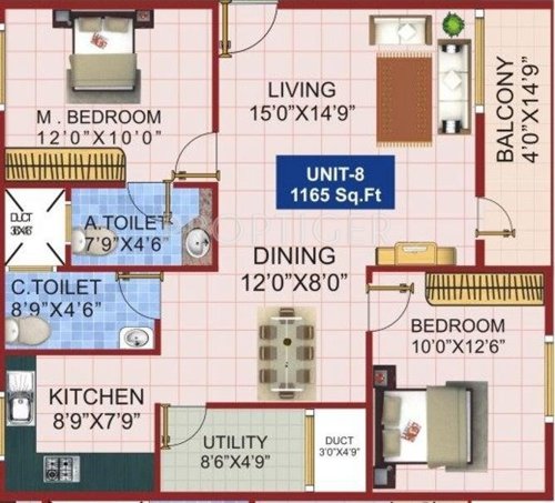 Metro Sannidhana (2BHK+2T (1,165 sq ft) 1165 sq ft)