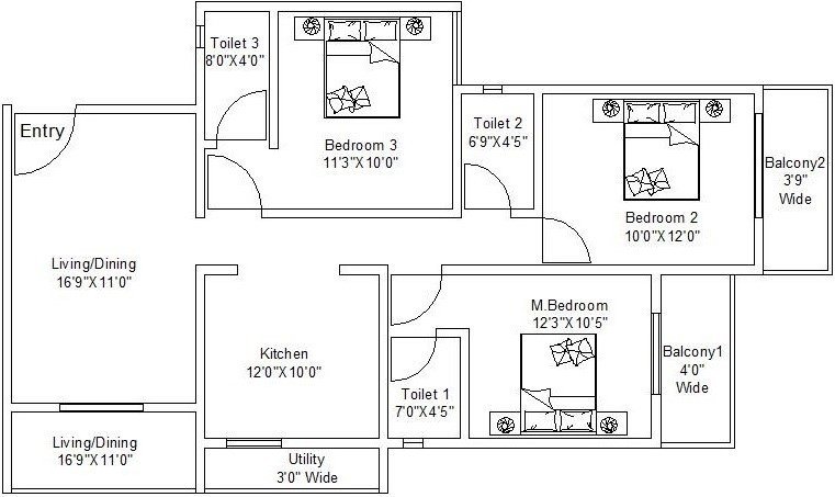  aaradhya marigold manor Floor Plan Floor Plan