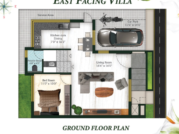  white villas Floor Plan Ground Floor Plan
