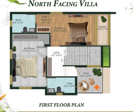  white villas Floor Plan First Floor Plan