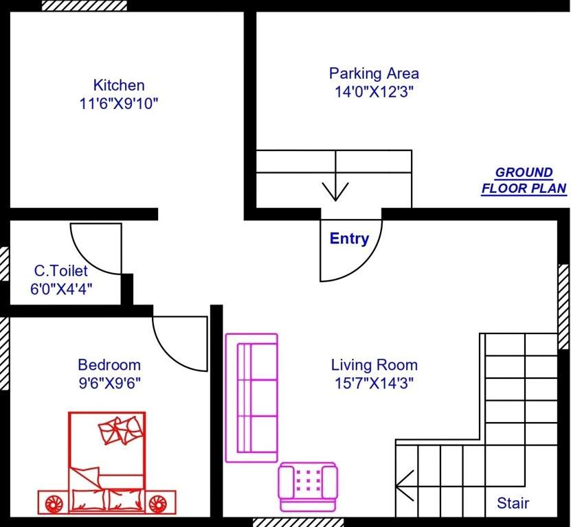  harmony villas Floor Plan Ground Floor Plan