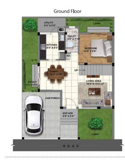 signature villas Floor Plan Ground Floor Plan
