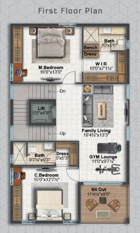  amulya greenlands villa Floor Plan First Floor Plan