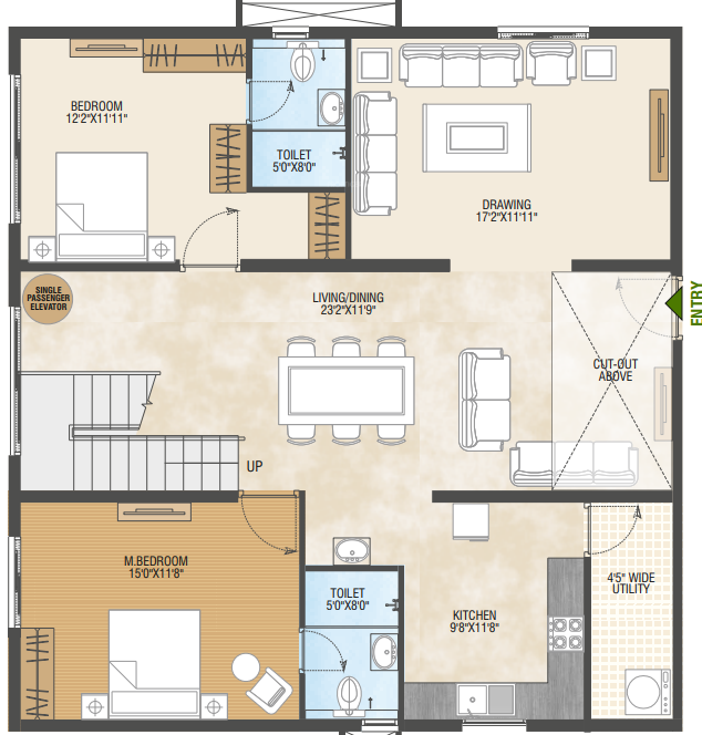  pragathi greenwoods Floor Plan Lower Level Duplex Plan
