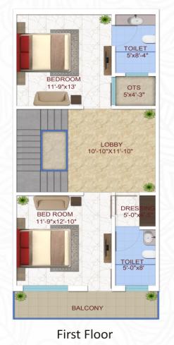 First Floor Plan lotus-green-luxury-villa Floor Plan First Floor Plan