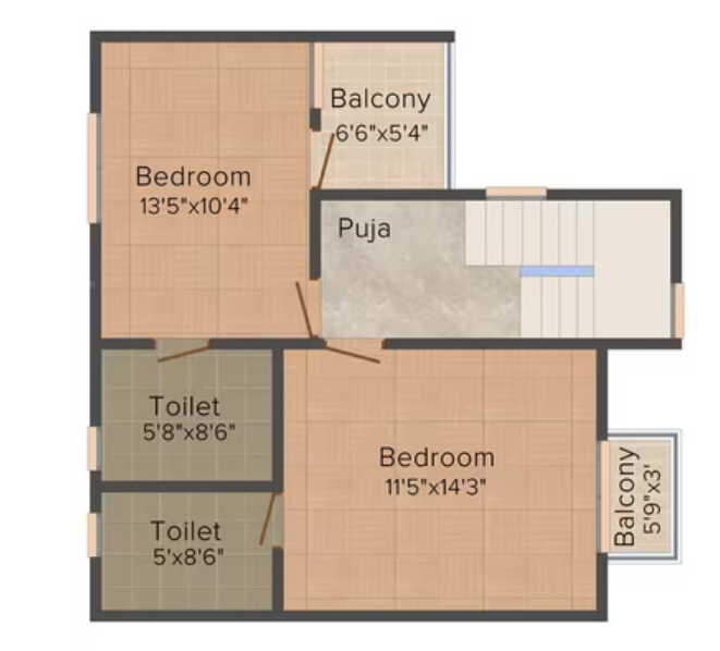 Upper Level Duplex Plan aamrapali residency Floor Plan Upper Level Duplex Plan