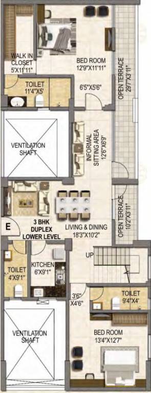  surya aspire Floor Plan Lower Level Duplex Plan