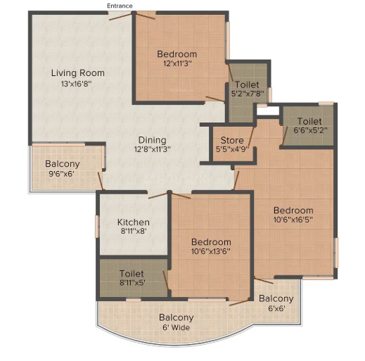  amravati apartments 1 Floor Plan Floor Plan