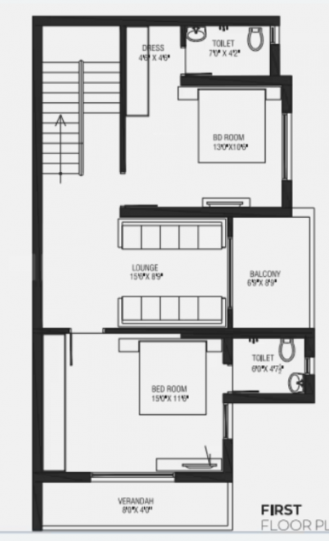 First Floor Plan  lake view green bunglows Floor Plan First Floor Plan