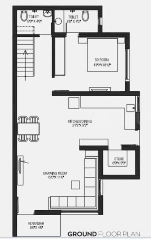  lake view green bunglows Floor Plan Ground Floor Plan