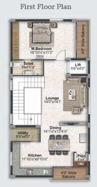  paras-prem-homes Floor Plan First Floor Plan