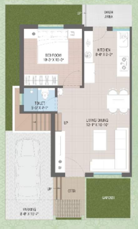  rhythm bunglows Floor Plan Ground Floor Plan