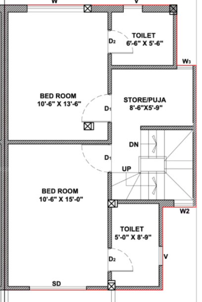  shreekar bungalows Floor Plan First Floor Plan