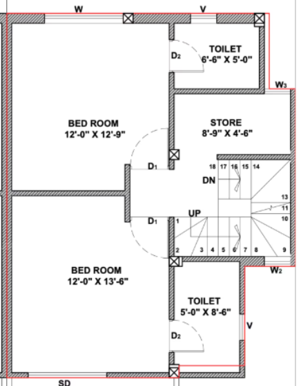  shreekar bungalows Floor Plan First Floor Plan