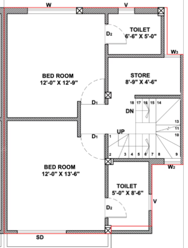  shreekar bungalows Floor Plan First Floor Plan