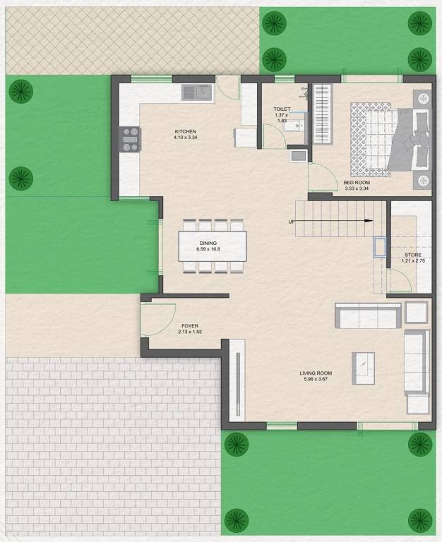  aashirwad villa Floor Plan Ground Floor Plan