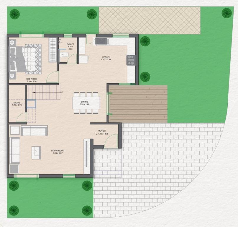  aashirwad villa Floor Plan Ground Floor Plan