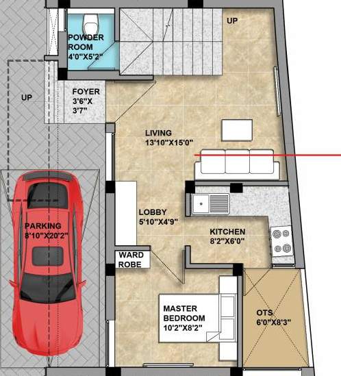  anirudhan villas rowhouse apartments Floor Plan Ground Floor Plan
