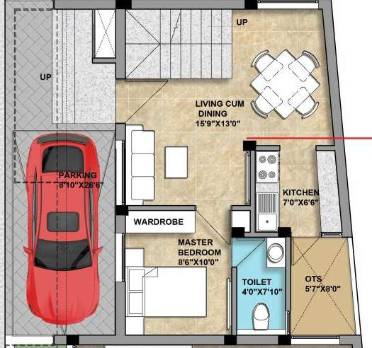  anirudhan villas rowhouse apartments Floor Plan Ground Floor Plan