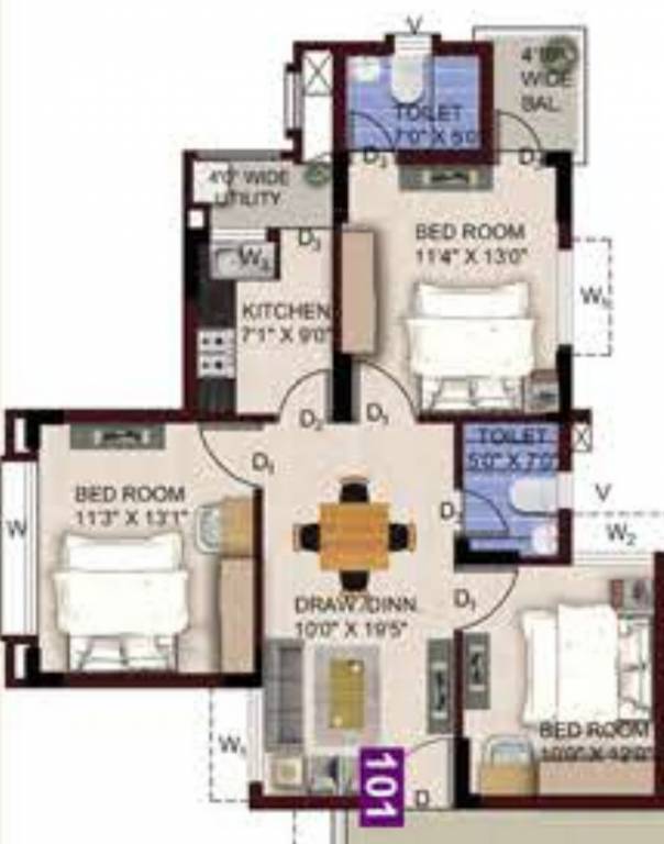  chandaka meadows block c and e Floor Plan Floor Plan