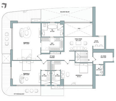  estate & club Floor Plan Upper Level Duplex Plan