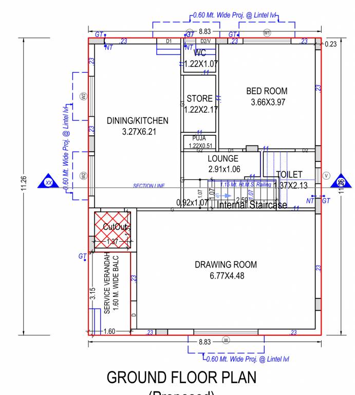  parijat bungalows Floor Plan Ground Floor Plan