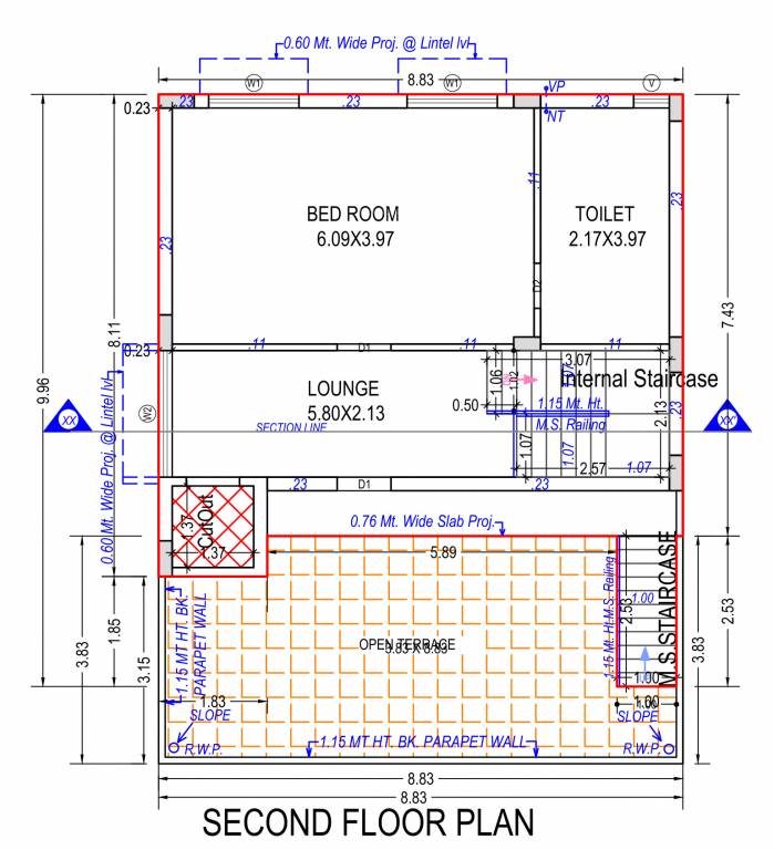  parijat bungalows Floor Plan Second Floor Plan