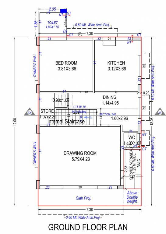  parijat bungalows Floor Plan Ground Floor Plan