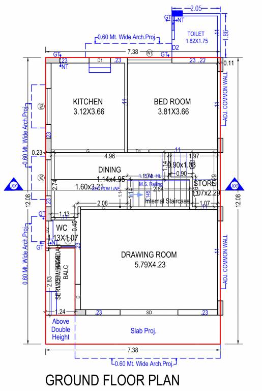  parijat bungalows Floor Plan Ground Floor Plan